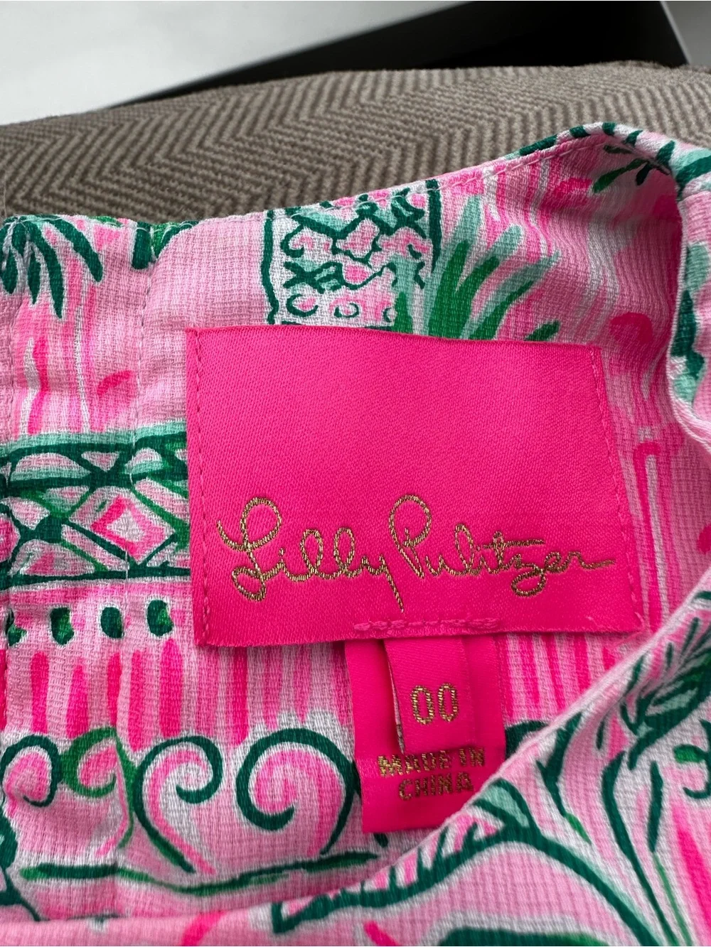 Lilly Pulitzer Pink & Green Tropical Print Mini Dress - Picture 7 of 7